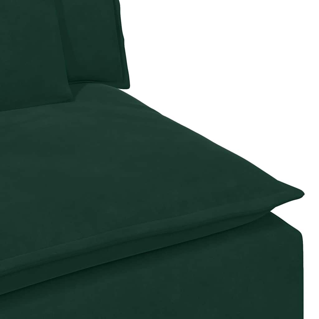 vidaXL Sofa modułowa z poduszkami, ciemnozielona