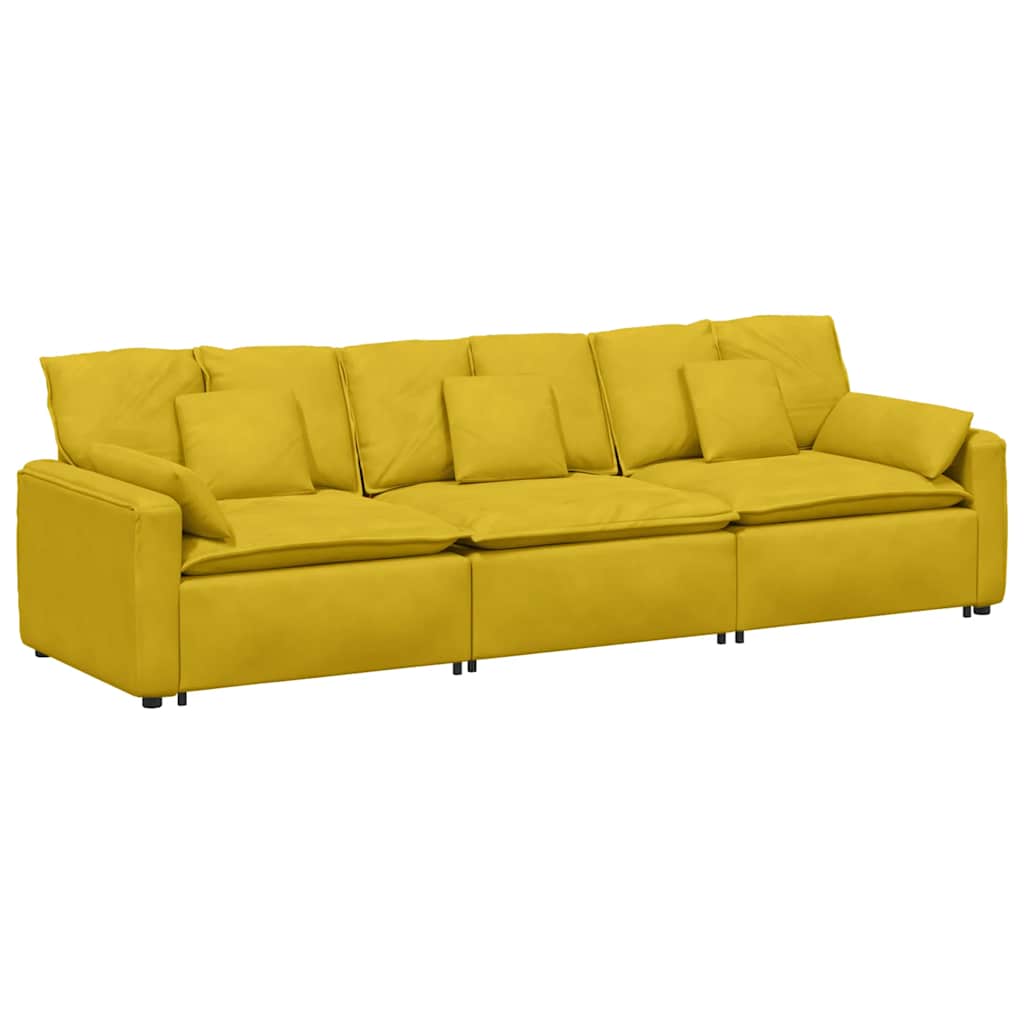 vidaXL Sofa modułowa z poduszkami, żółta