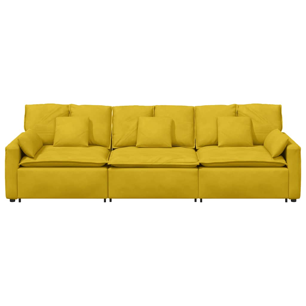 vidaXL Sofa modułowa z poduszkami, żółta