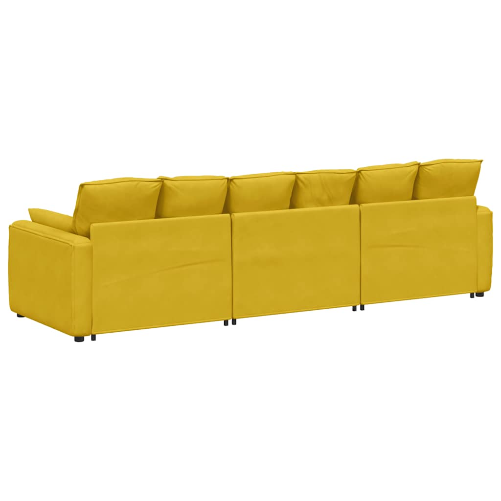 vidaXL Sofa modułowa z poduszkami, żółta