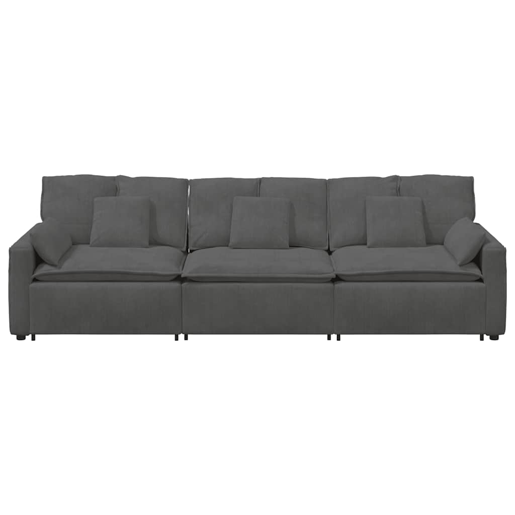 vidaXL Sofa modułowa z poduszkami ciemnoszara