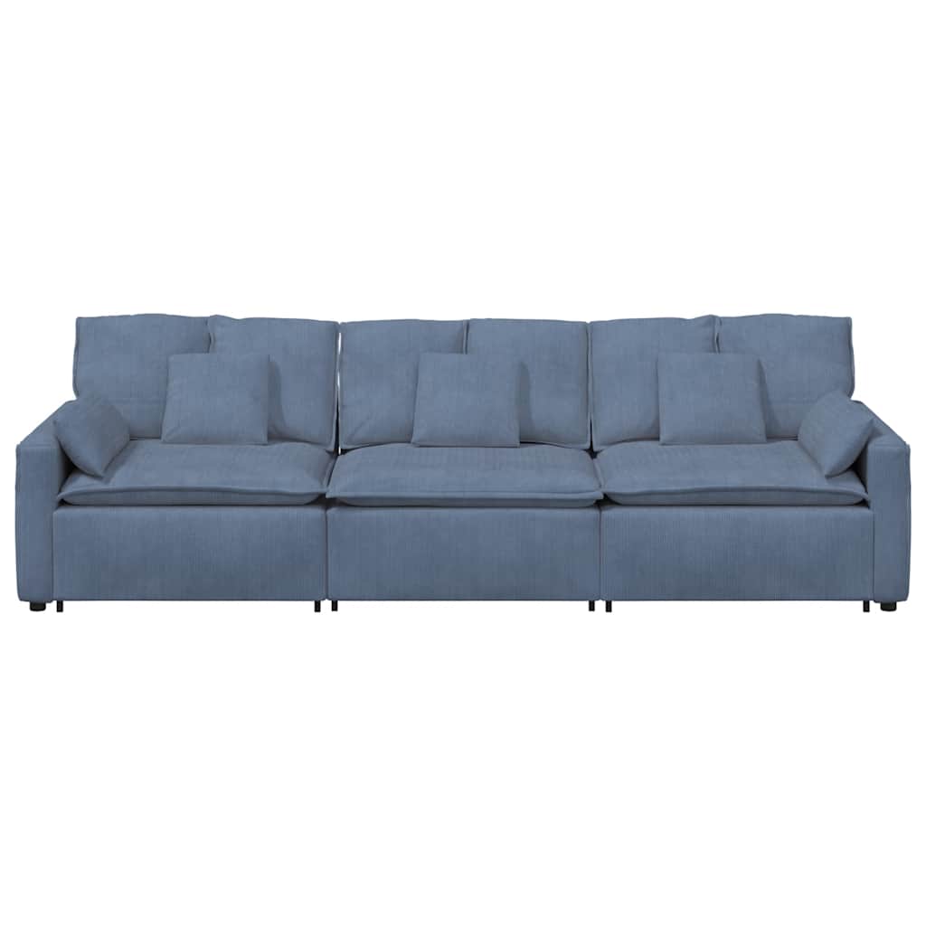 vidaXL Sofa modułowa z poduszkami, niebieska