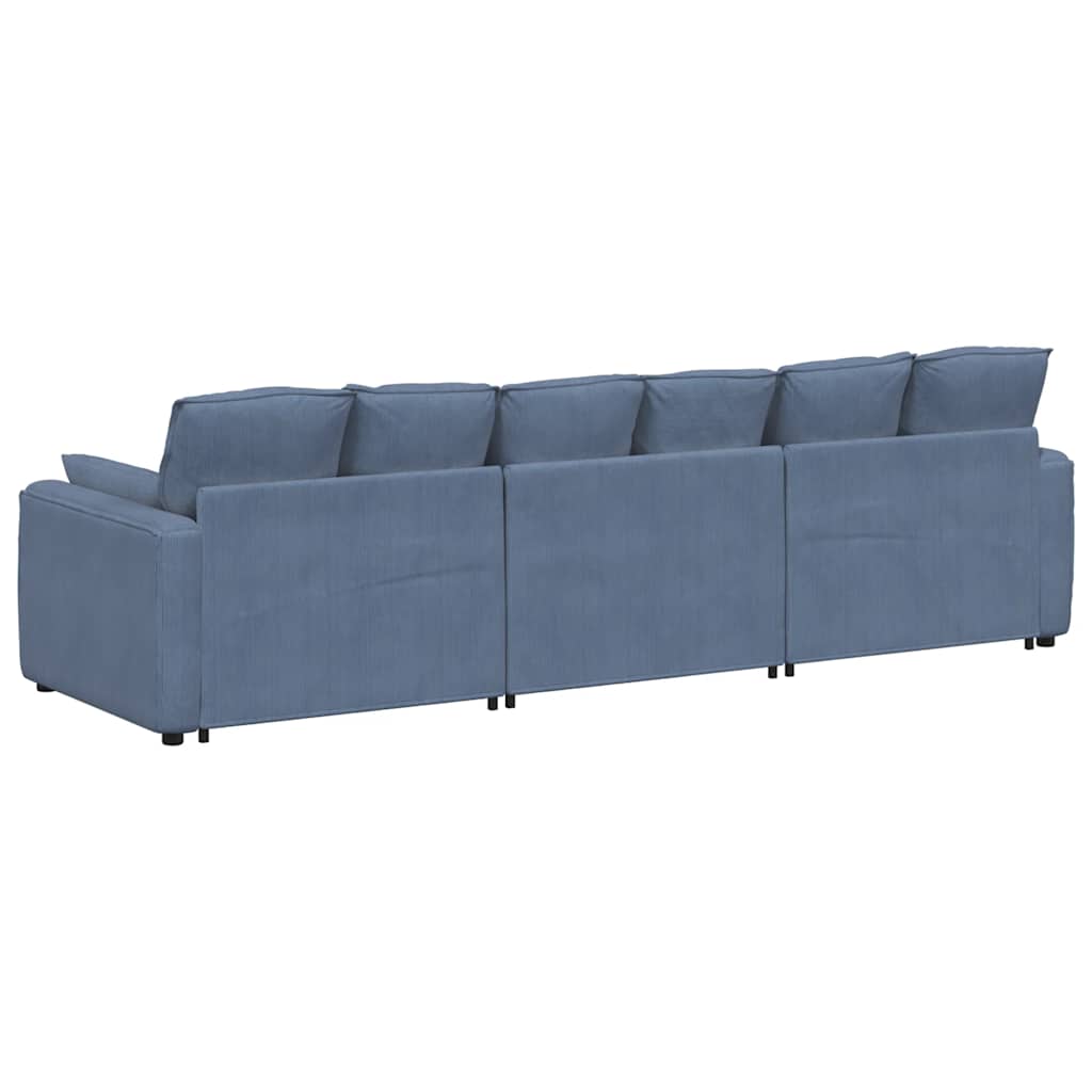vidaXL Sofa modułowa z poduszkami, niebieska