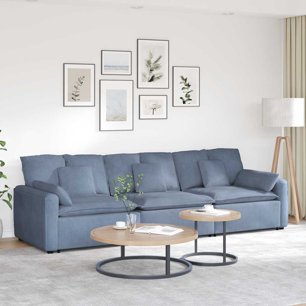 vidaXL Sofa modułowa z poduszkami, niebieska