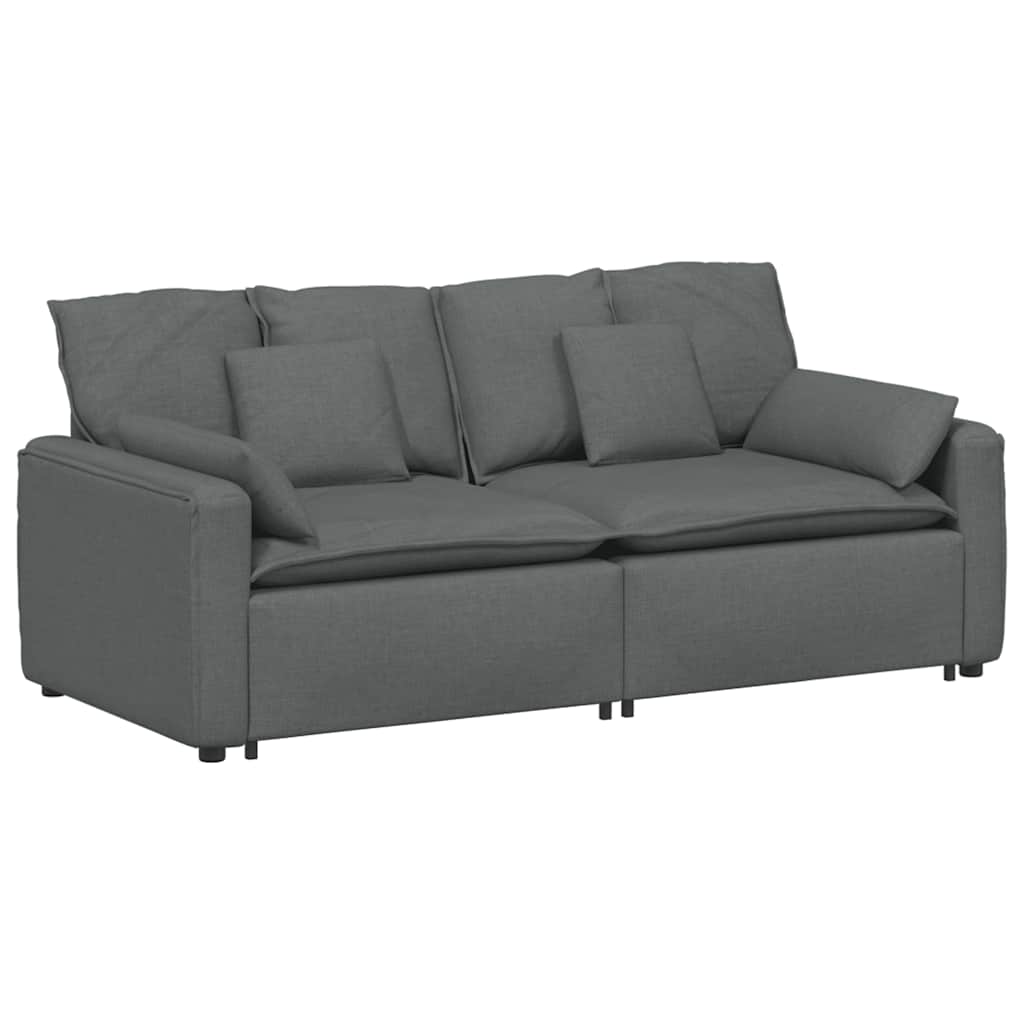 vidaXL Sofa modułowa z poduszkami ciemnoszara