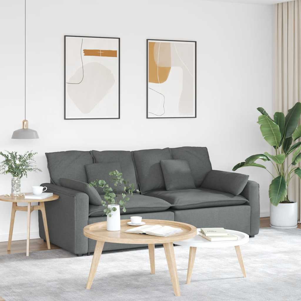 vidaXL Sofa modułowa z poduszkami ciemnoszara
