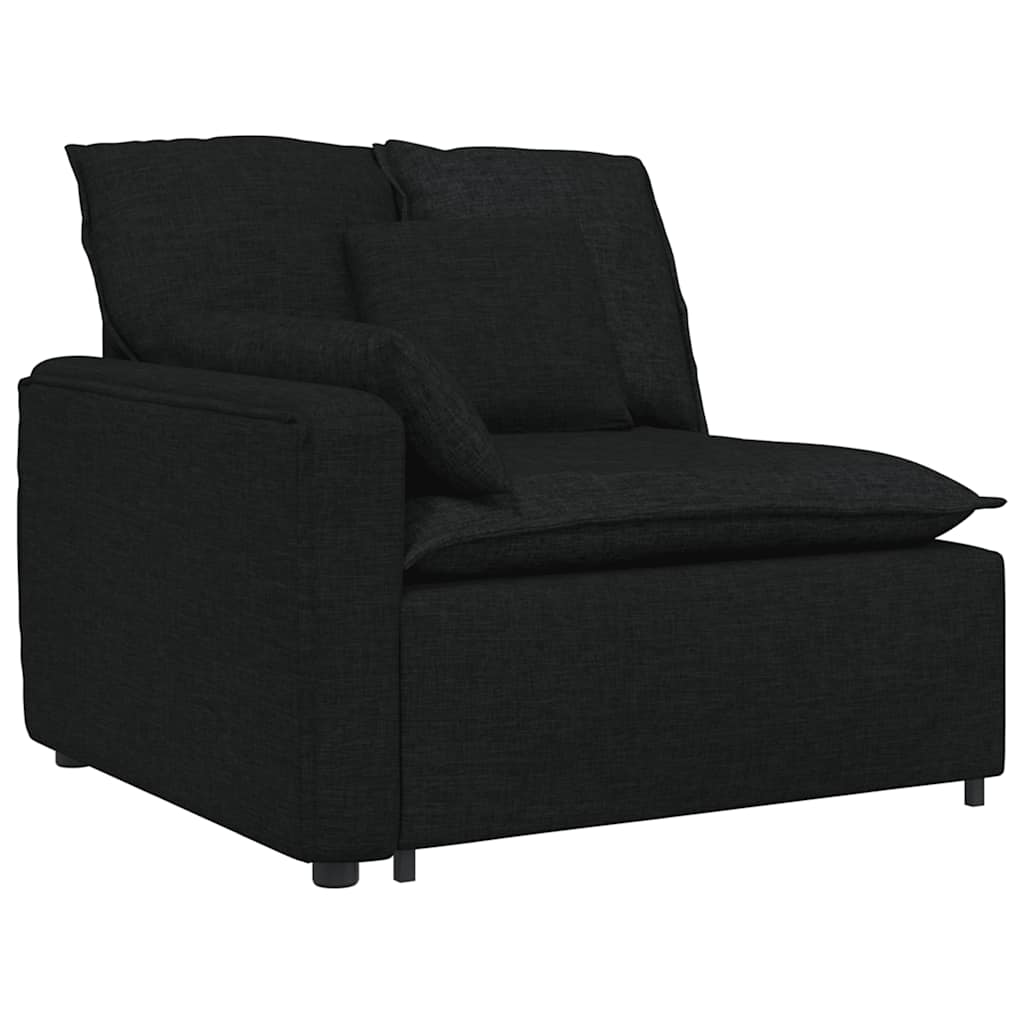 vidaXL Sofa modułowa z poduszkami, czarna