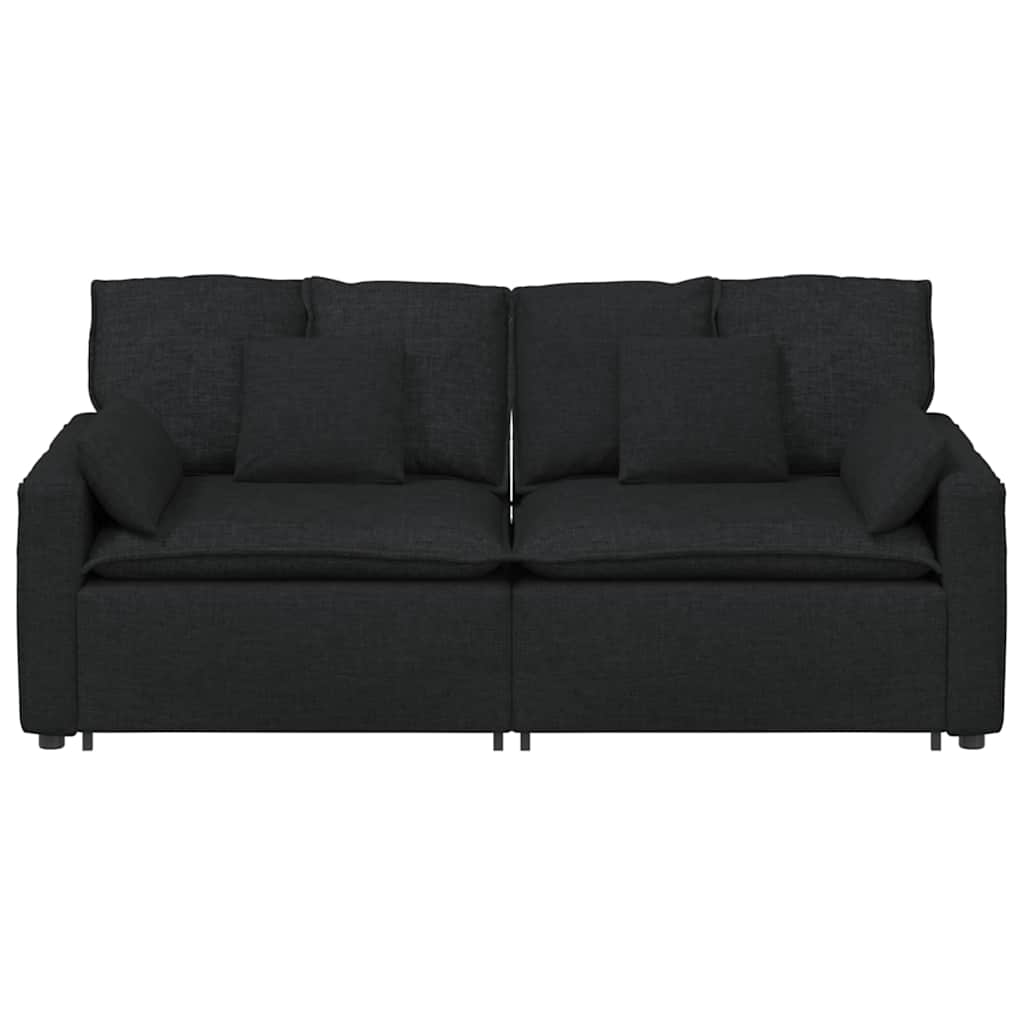 vidaXL Sofa modułowa z poduszkami, czarna