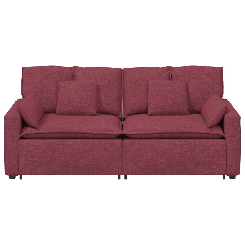 vidaXL Sofa modułowa z poduszkami, kolorze czerwonego wina
