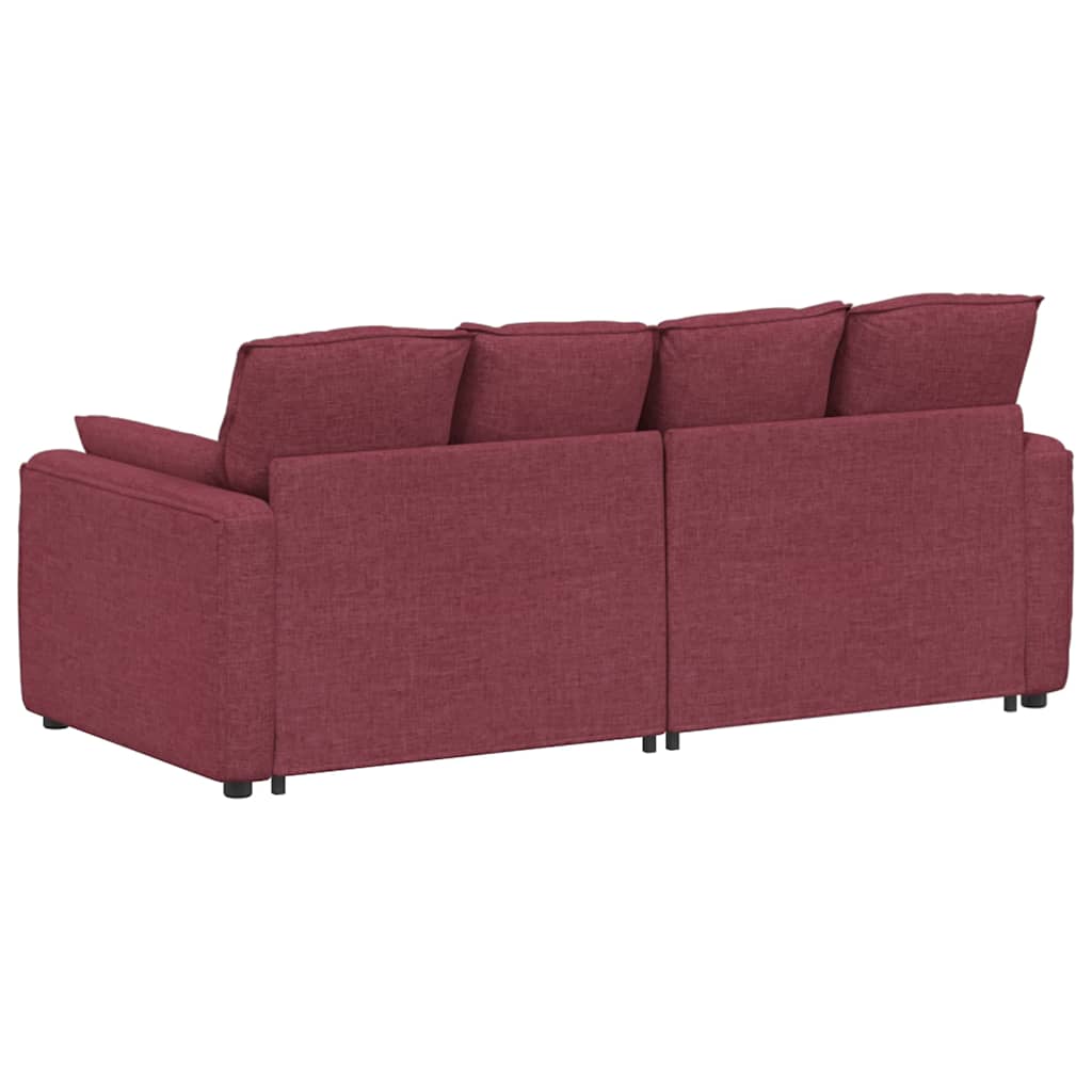 vidaXL Sofa modułowa z poduszkami, kolorze czerwonego wina