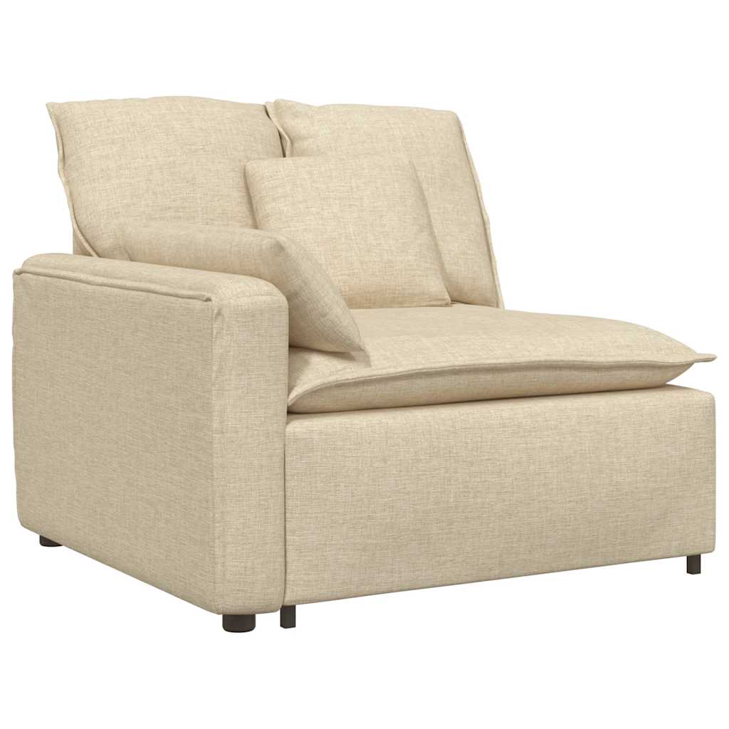 vidaXL Sofa modułowa z poduszkami, kremowa