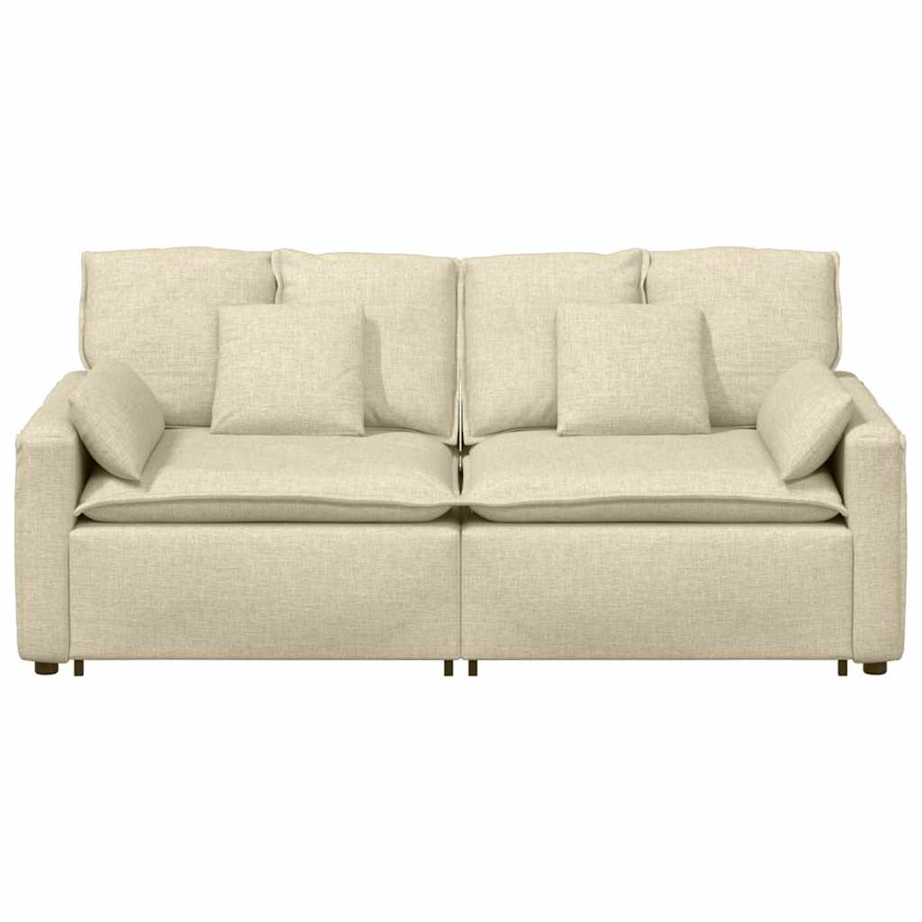vidaXL Sofa modułowa z poduszkami, kremowa