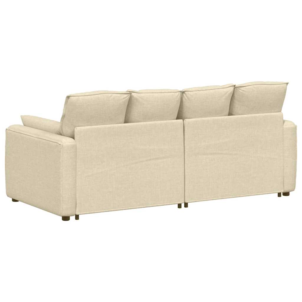 vidaXL Sofa modułowa z poduszkami, kremowa