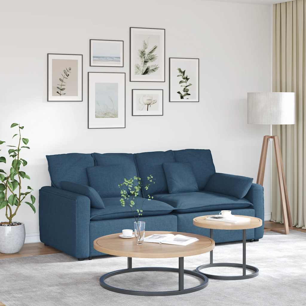 vidaXL Sofa modułowa z poduszkami, niebieska