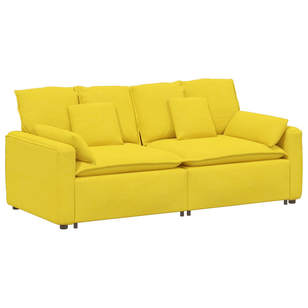 vidaXL Sofa modułowa z poduszkami, jasnożółta