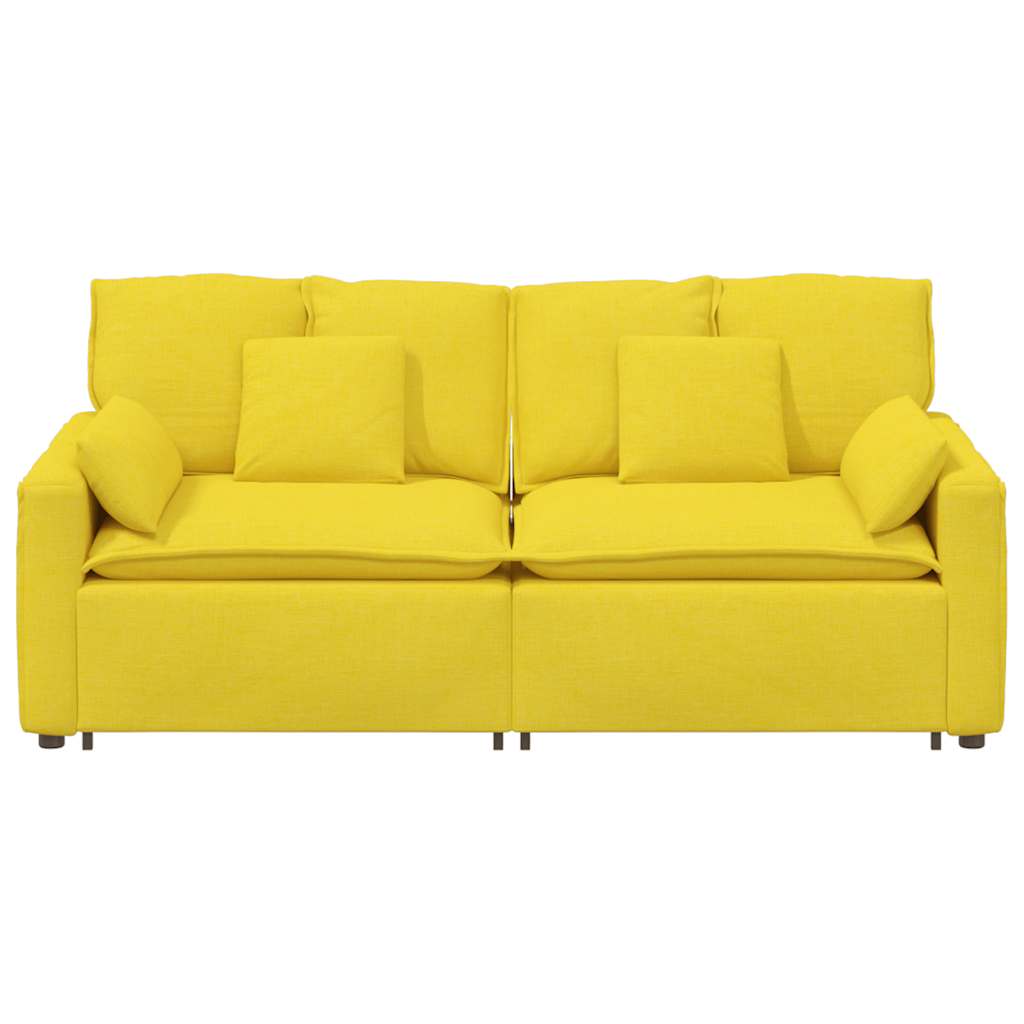 vidaXL Sofa modułowa z poduszkami, jasnożółta