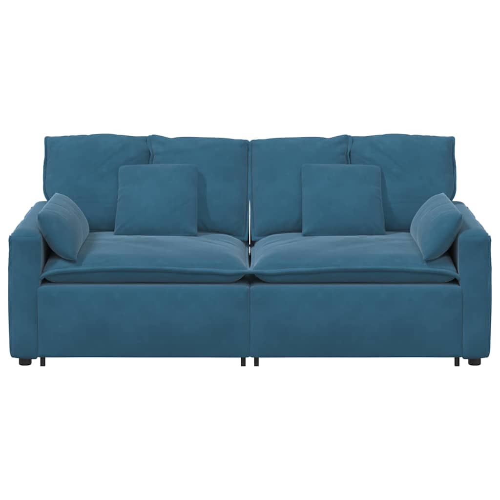 vidaXL Sofa modułowa z poduszkami, niebieska