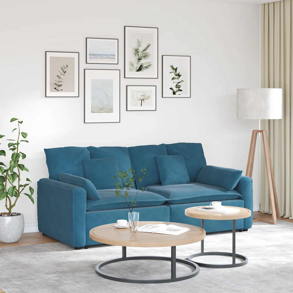 vidaXL Sofa modułowa z poduszkami, niebieska