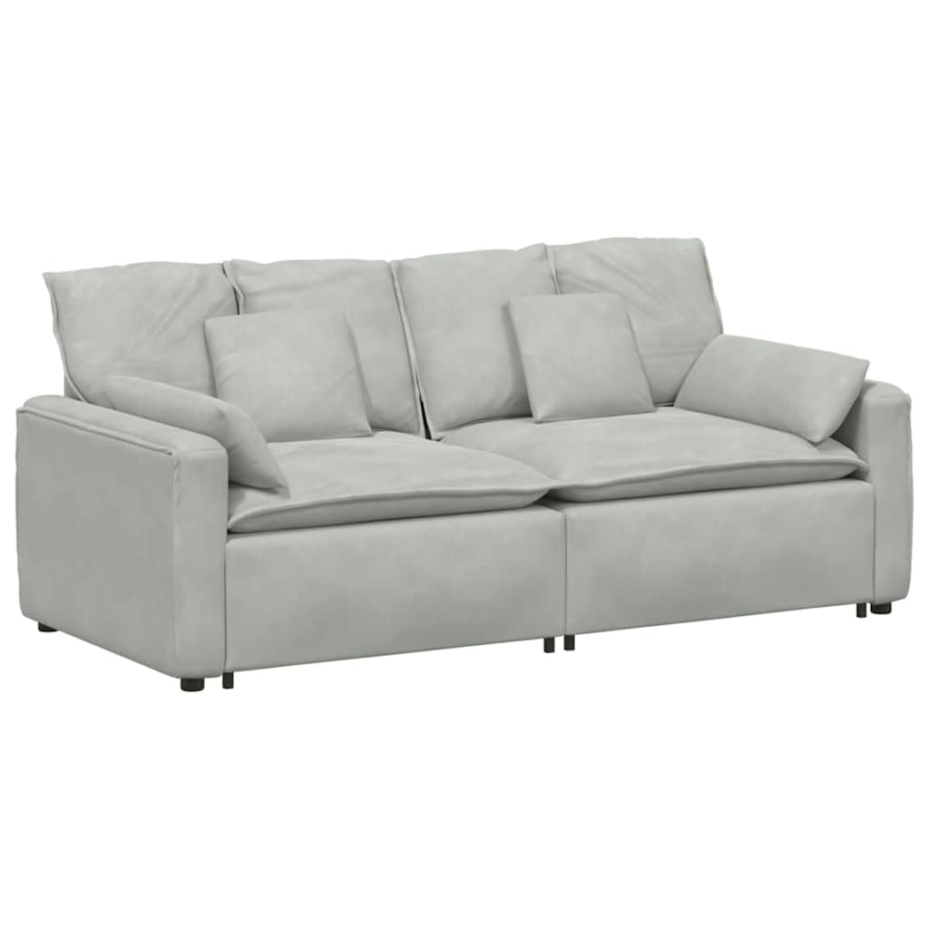 vidaXL Sofa modułowa z poduszkami, jasnoszara