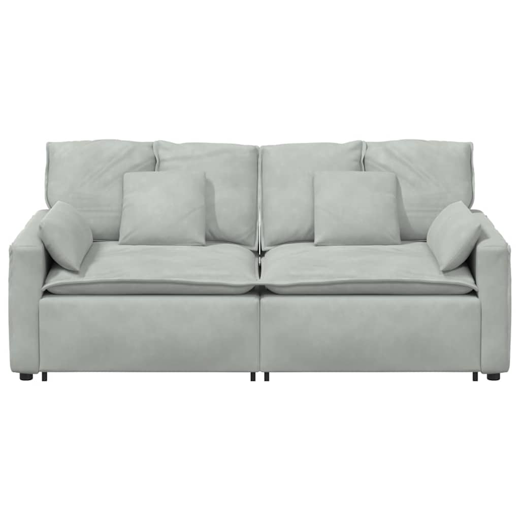 vidaXL Sofa modułowa z poduszkami, jasnoszara