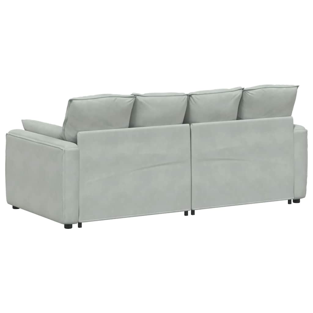 vidaXL Sofa modułowa z poduszkami, jasnoszara