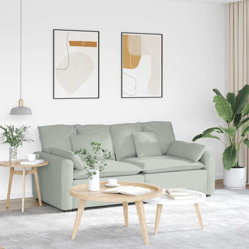 vidaXL Sofa modułowa z poduszkami, jasnoszara