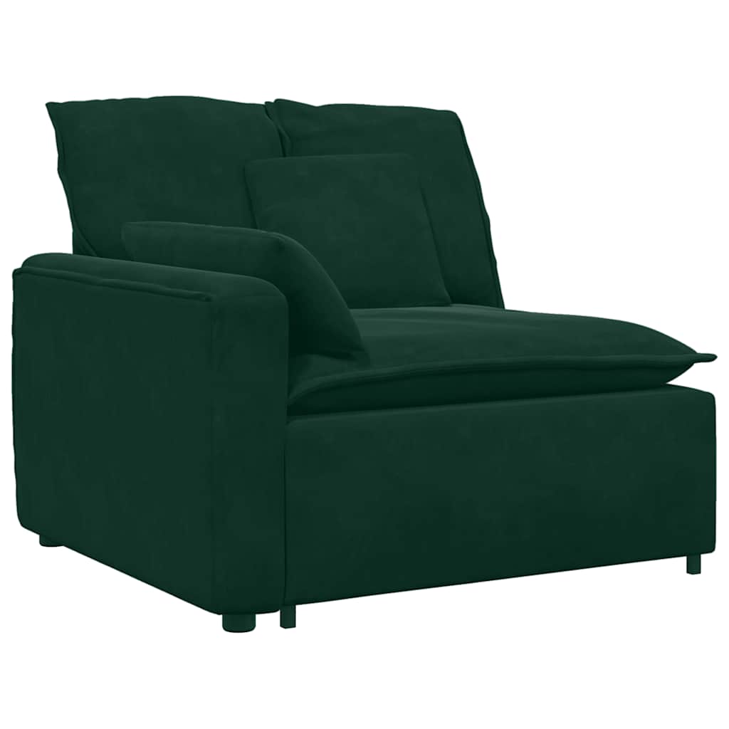 vidaXL Sofa modułowa z poduszkami, ciemnozielona
