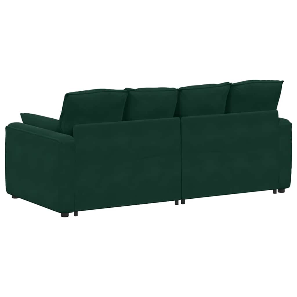vidaXL Sofa modułowa z poduszkami, ciemnozielona