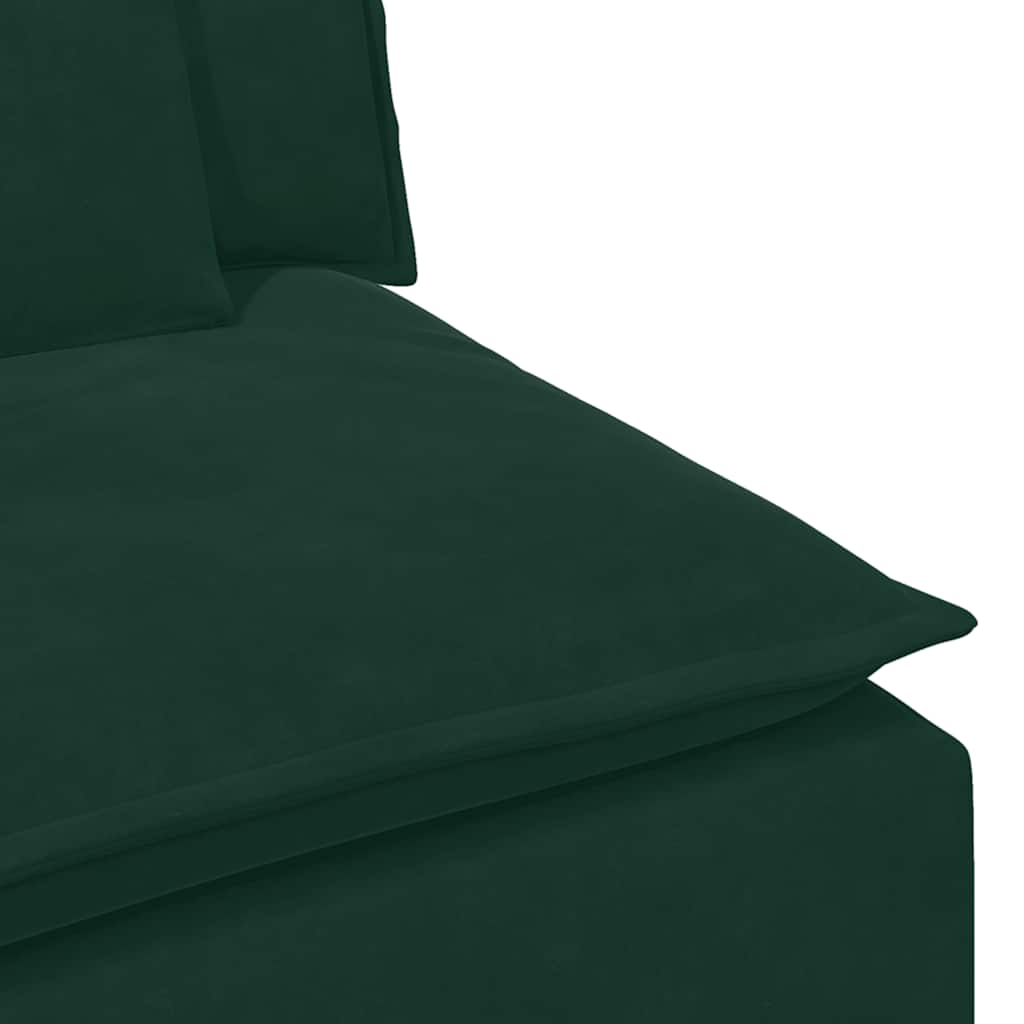 vidaXL Sofa modułowa z poduszkami, ciemnozielona
