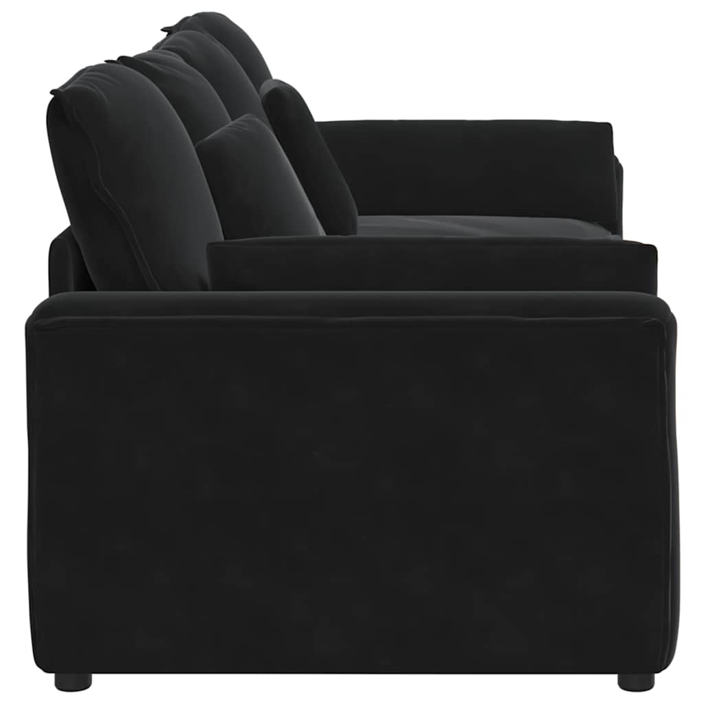 vidaXL Sofa modułowa z poduszkami, czarna