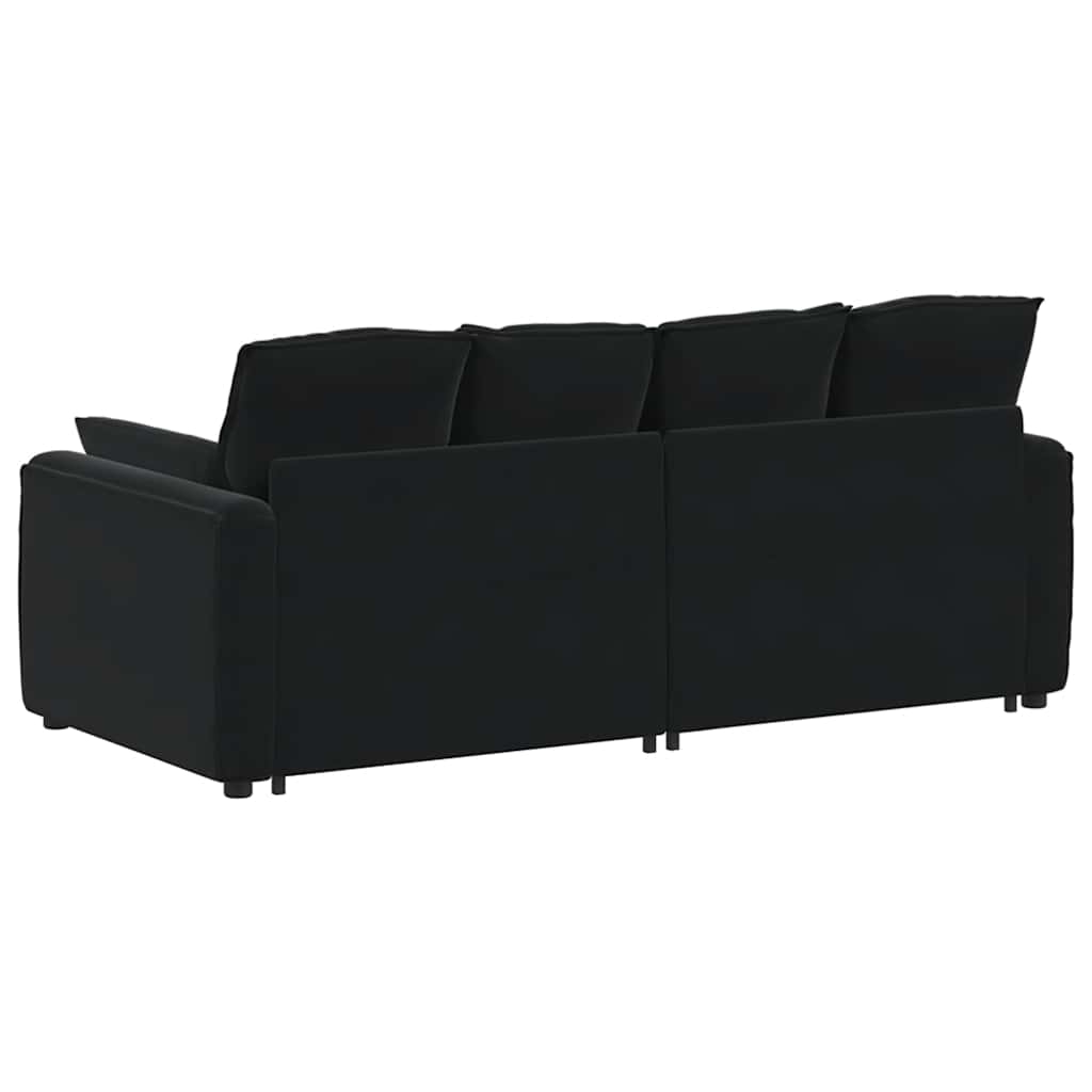 vidaXL Sofa modułowa z poduszkami, czarna