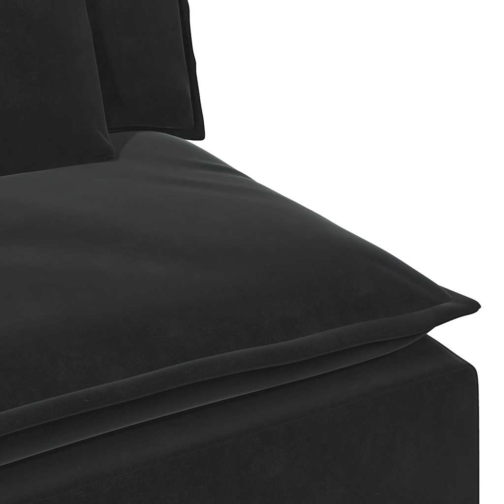 vidaXL Sofa modułowa z poduszkami, czarna