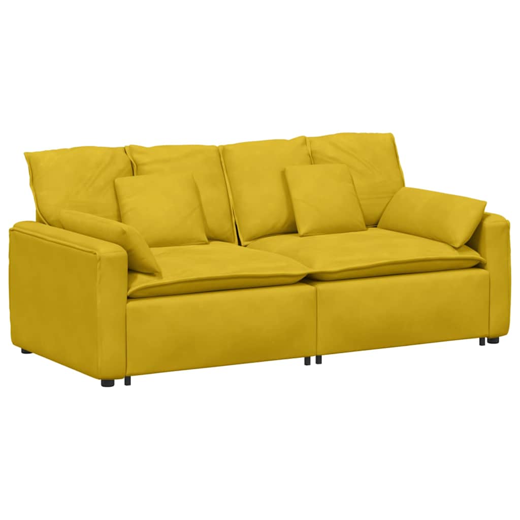 vidaXL Sofa modułowa z poduszkami, żółta