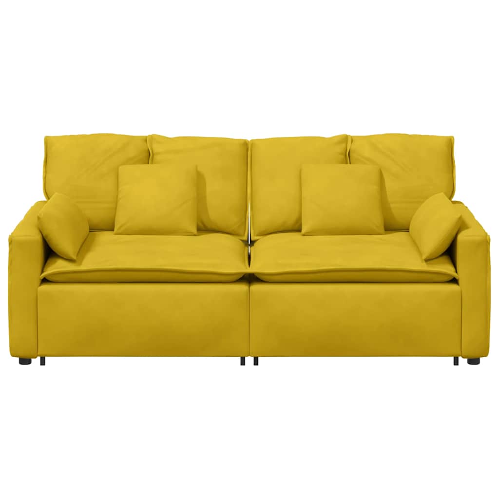 vidaXL Sofa modułowa z poduszkami, żółta
