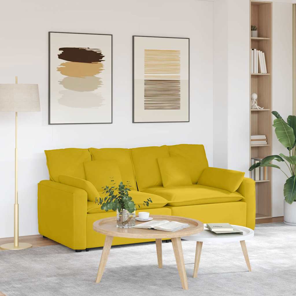 vidaXL Sofa modułowa z poduszkami, żółta