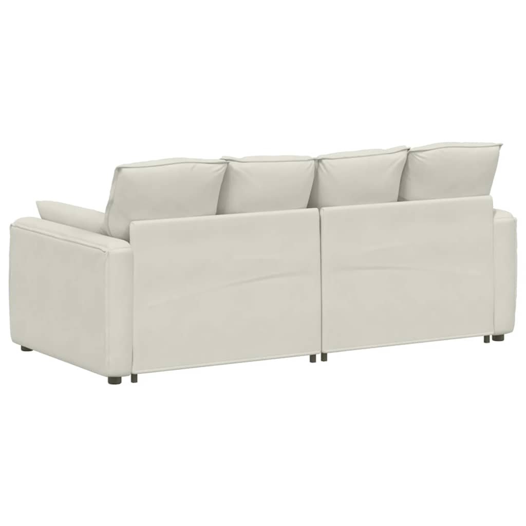 vidaXL Sofa modułowa z poduszkami, kremowa