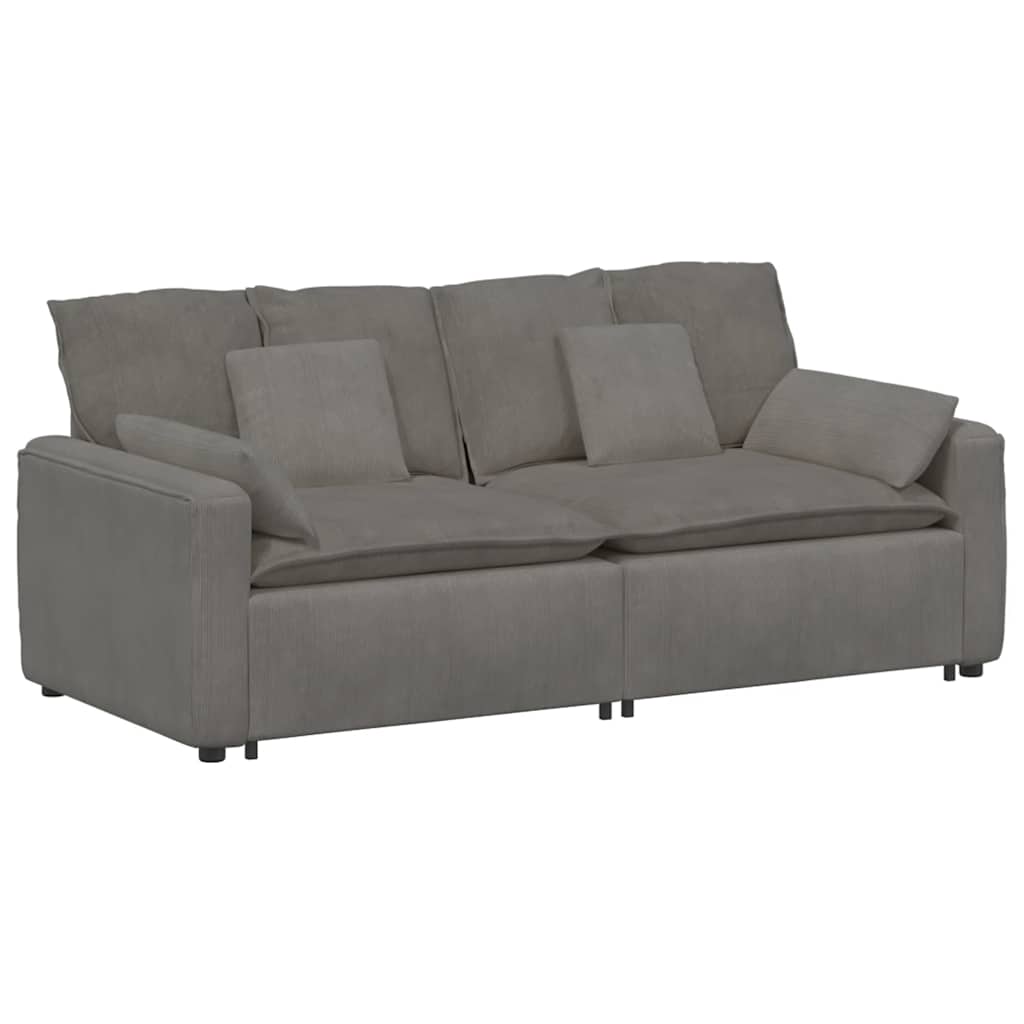 vidaXL Sofa modułowa z poduszkami, jasnoszara
