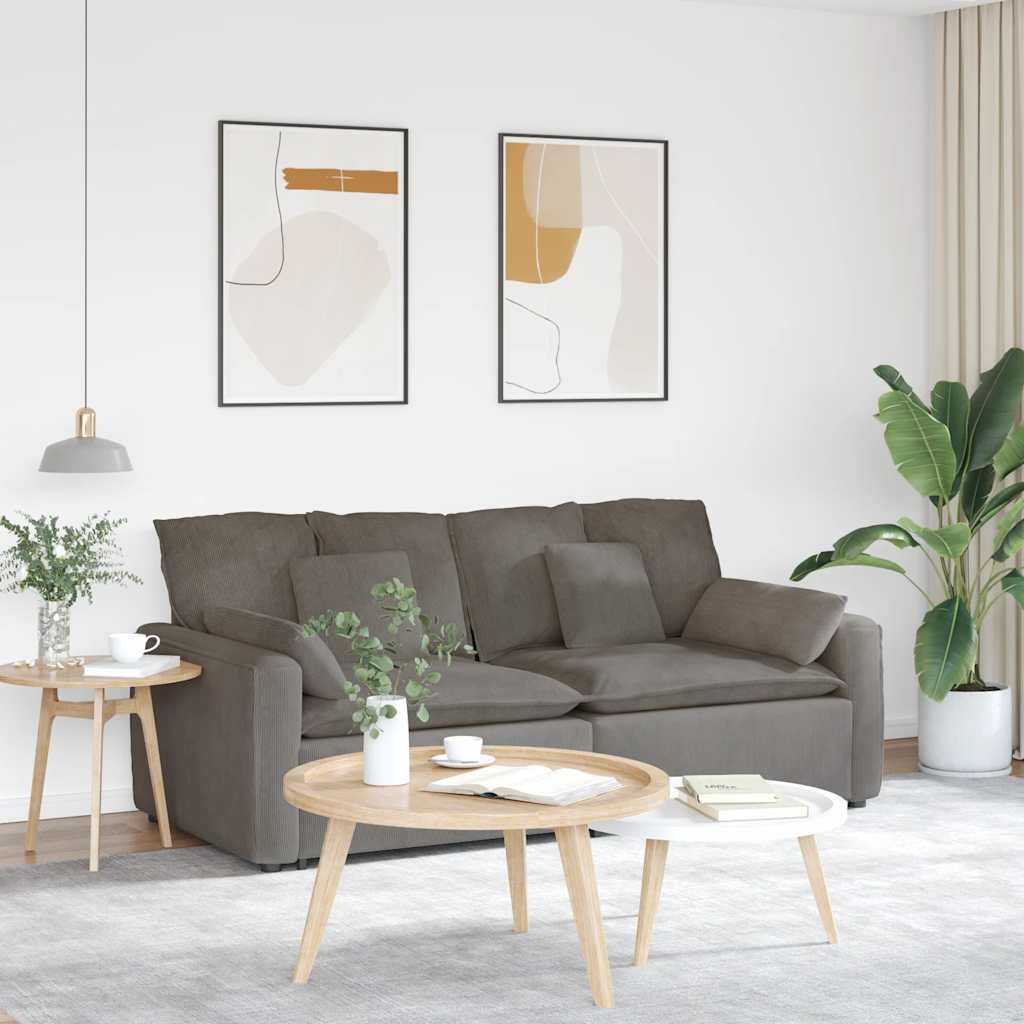 vidaXL Sofa modułowa z poduszkami, jasnoszara