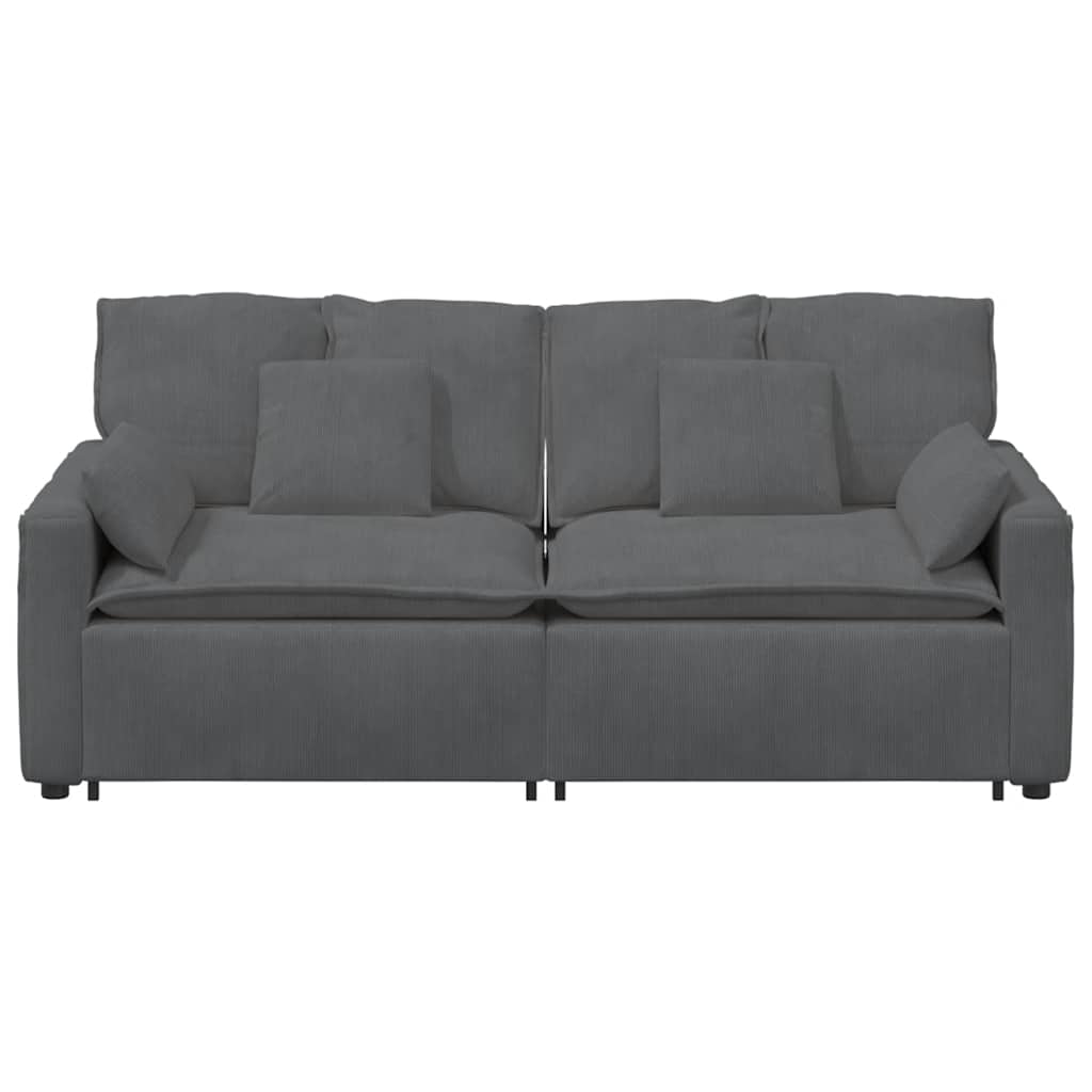 vidaXL Sofa modułowa z poduszkami ciemnoszara