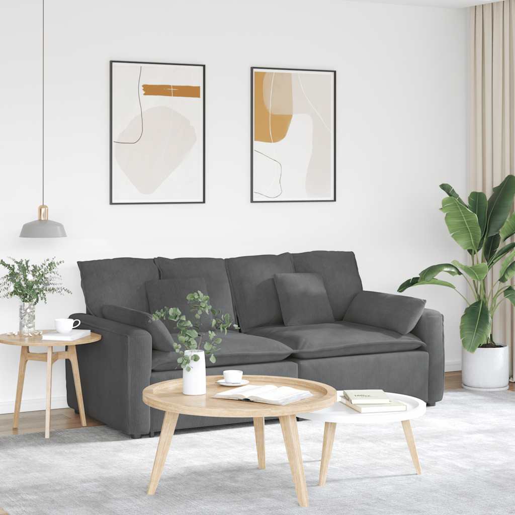 vidaXL Sofa modułowa z poduszkami ciemnoszara