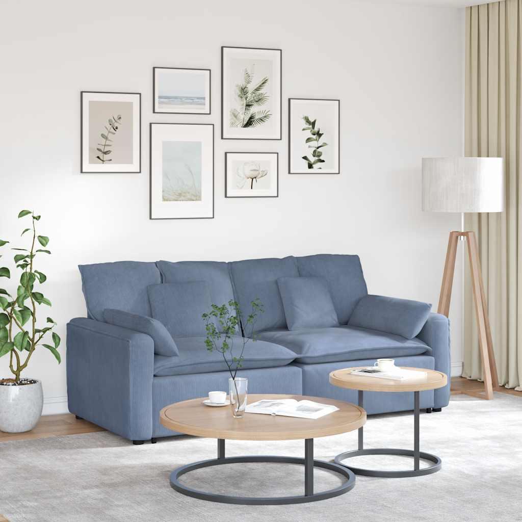 vidaXL Sofa modułowa z poduszkami, niebieska