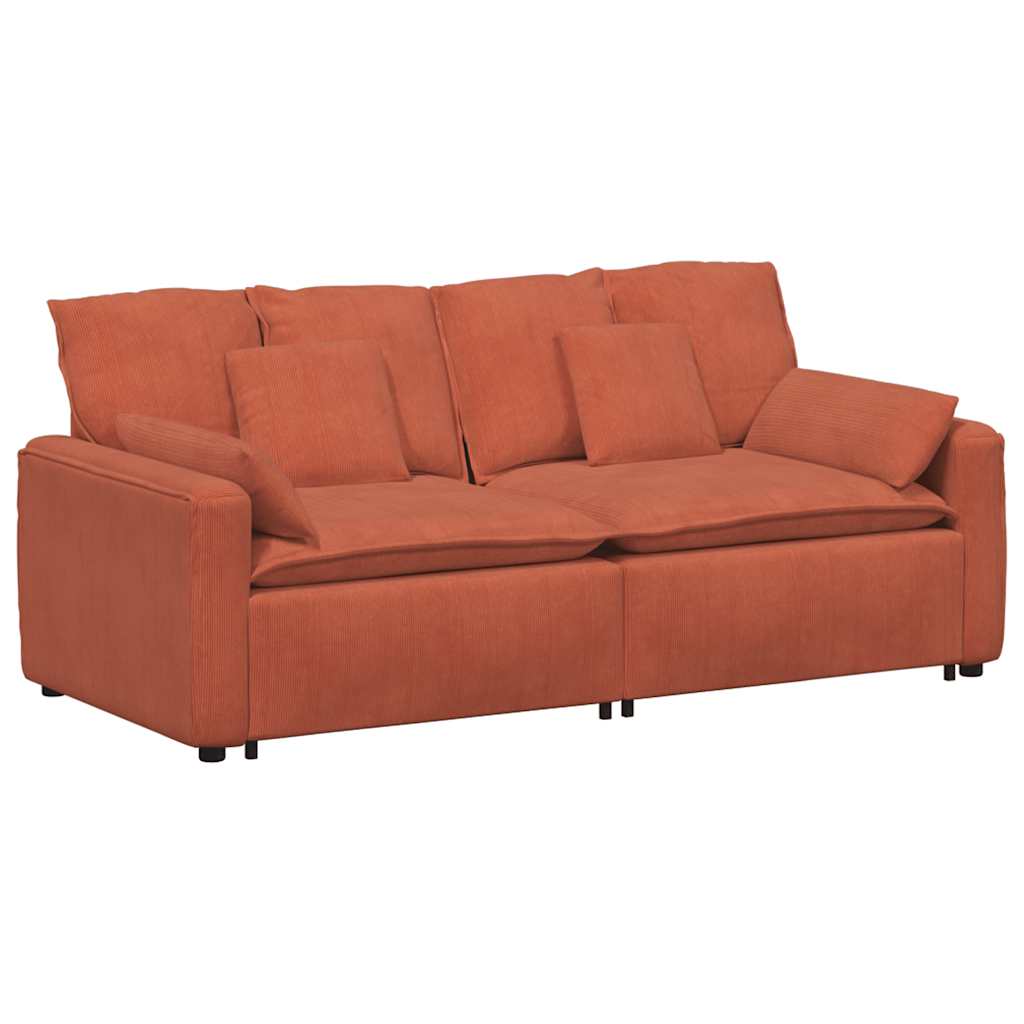vidaXL Sofa modułowa z poduszkami, czerwono-pomarańczowa