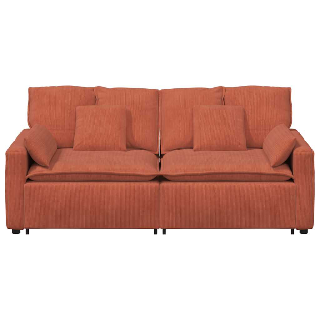 vidaXL Sofa modułowa z poduszkami, czerwono-pomarańczowa