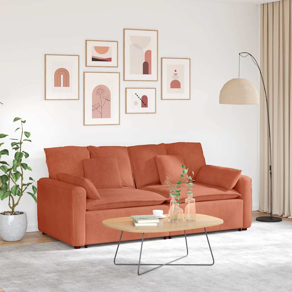 vidaXL Sofa modułowa z poduszkami, czerwono-pomarańczowa