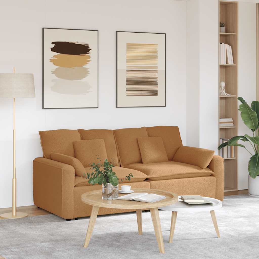 vidaXL Sofa modułowa z poduszkami, beżowa