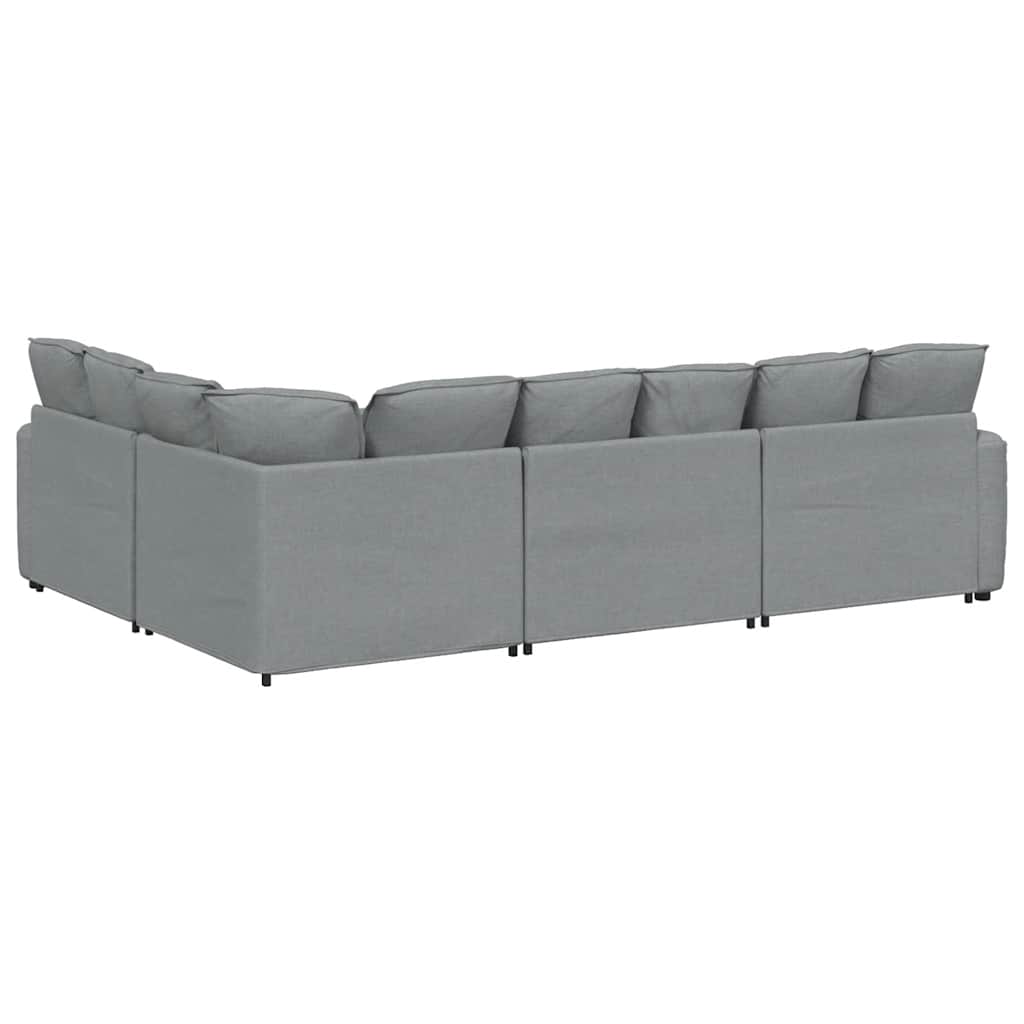 vidaXL Sofa modułowa z poduszkami Tkanina jasnoszara