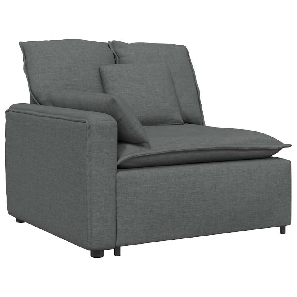 vidaXL Sofa modułowa z poduszkami Tkanina Ciemnoszara