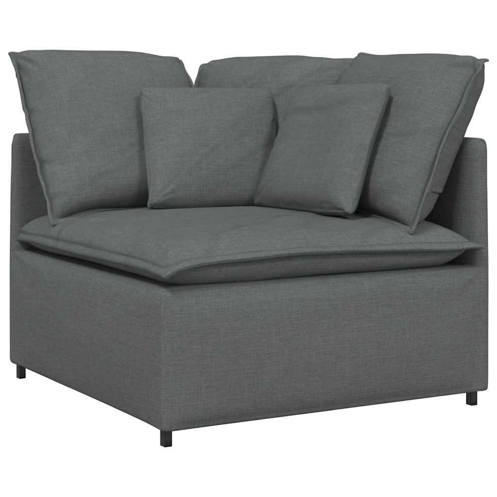 vidaXL Sofa modułowa z poduszkami Tkanina Ciemnoszara