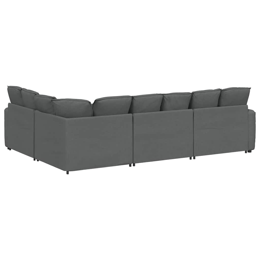 vidaXL Sofa modułowa z poduszkami Tkanina Ciemnoszara