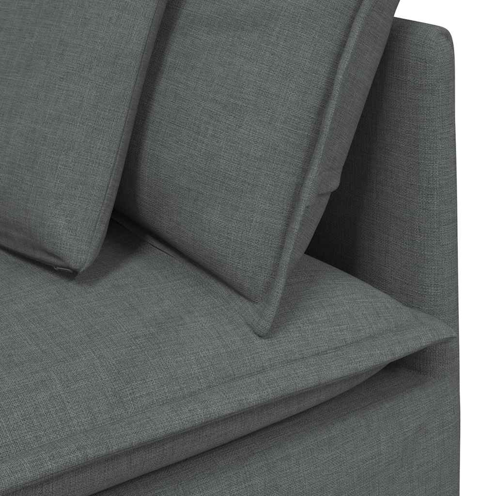 vidaXL Sofa modułowa z poduszkami Tkanina Ciemnoszara